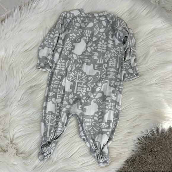 Hanna Andersson Baby Grey Elephant Print Snap Button Sleeper Size 3-6 Months - Picture 10 of 10